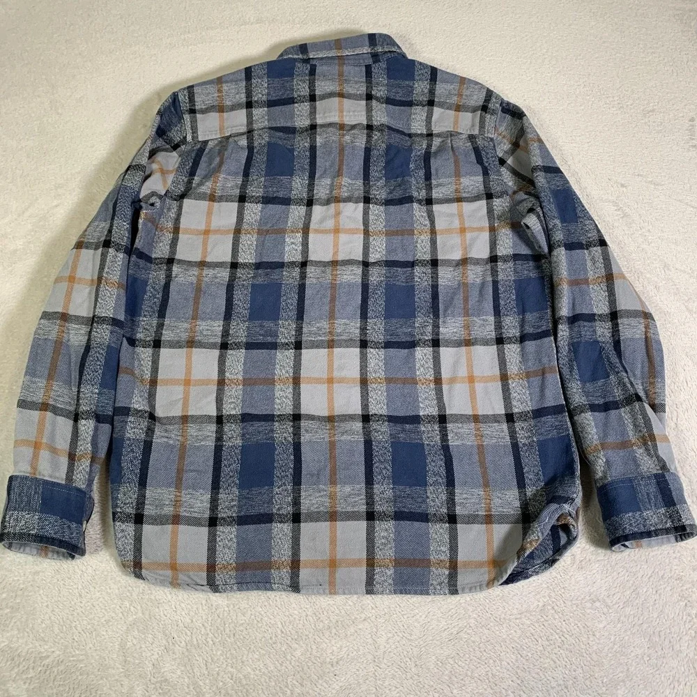 The North Face Shirt Mens Medium Blue Plaid Flannel Long Sleeve Button Up Casual